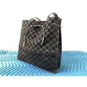 Gucci Black Monogram Tote Bag